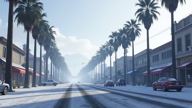Los Santos Gets a Winter Wonderland, Concept art for illustrative purpose, tags: holiday - Monok